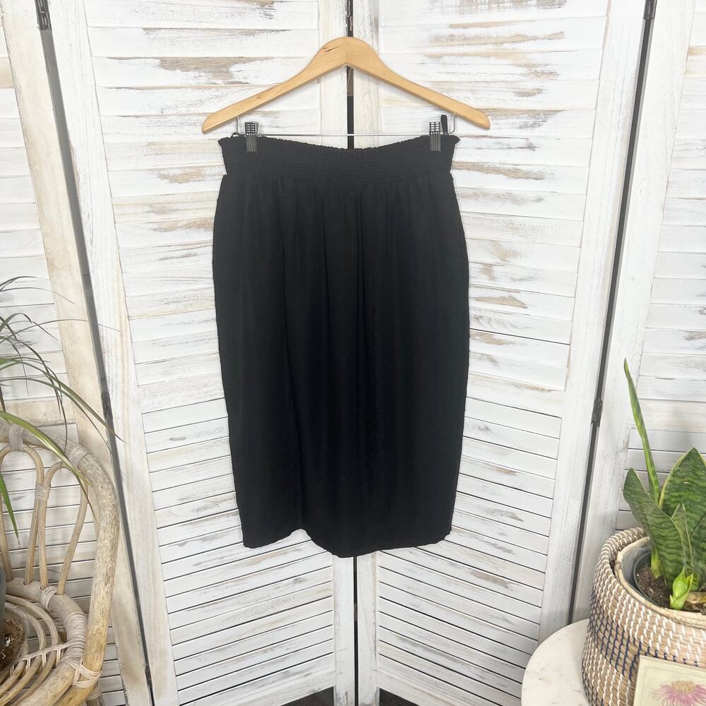 UNIVERSAL STANDARD Women's XS 10 12 Blair Swiss Dot Midi Skirt Chiffon Black - Picture 2 of 14